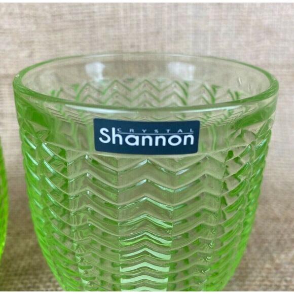 Shannon Twill Green Set of 2 Old Fashion Glasses 11oz - Picture 3 of 7